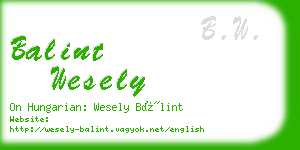 balint wesely business card